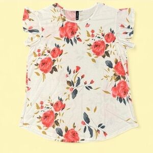 Floral Ruffle Sleeve Top – Soft & Feminine - Prinstory